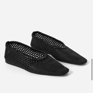 TEURN Black Mesh leather ballerinas Flats Handcrafted Sz 40 $680